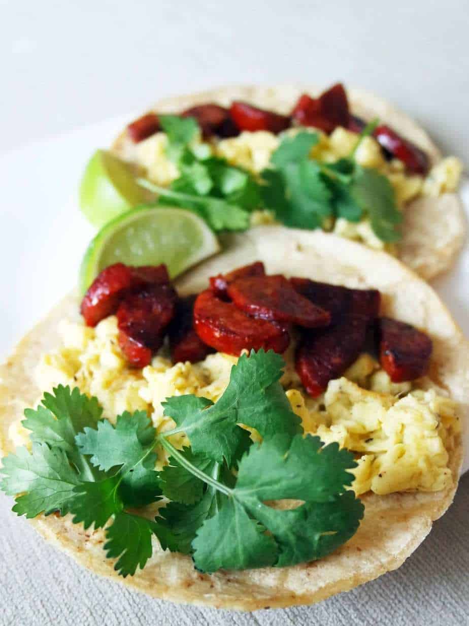 Chorizo and Egg Breakfast Taco