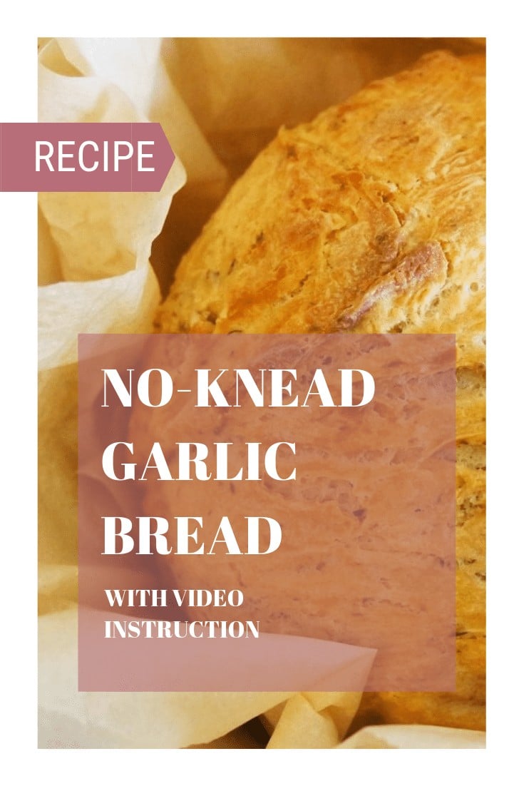 A no-knead garlic bread recipe that will have you constantly making your own bread at home. A simple, easy, and quick recipe with a video included.