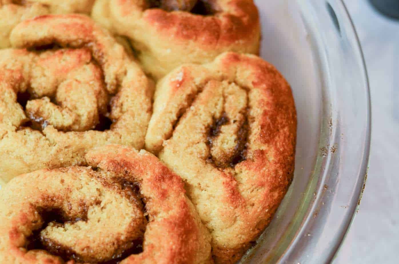 Cinnamon buns rolled up and toasted.