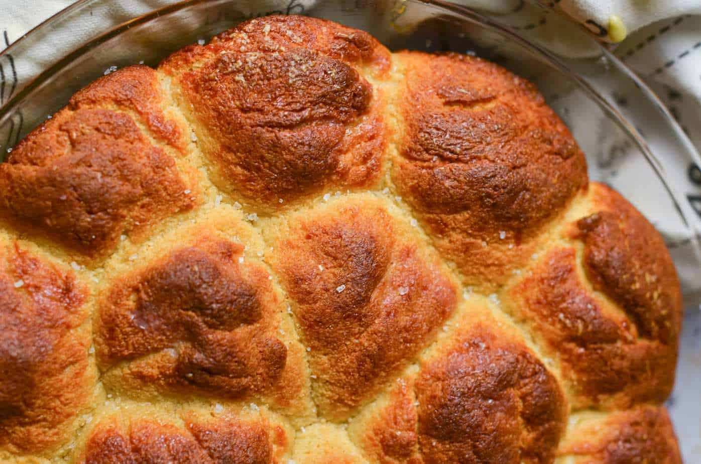 Keto dinner rolls in a flat lay setup