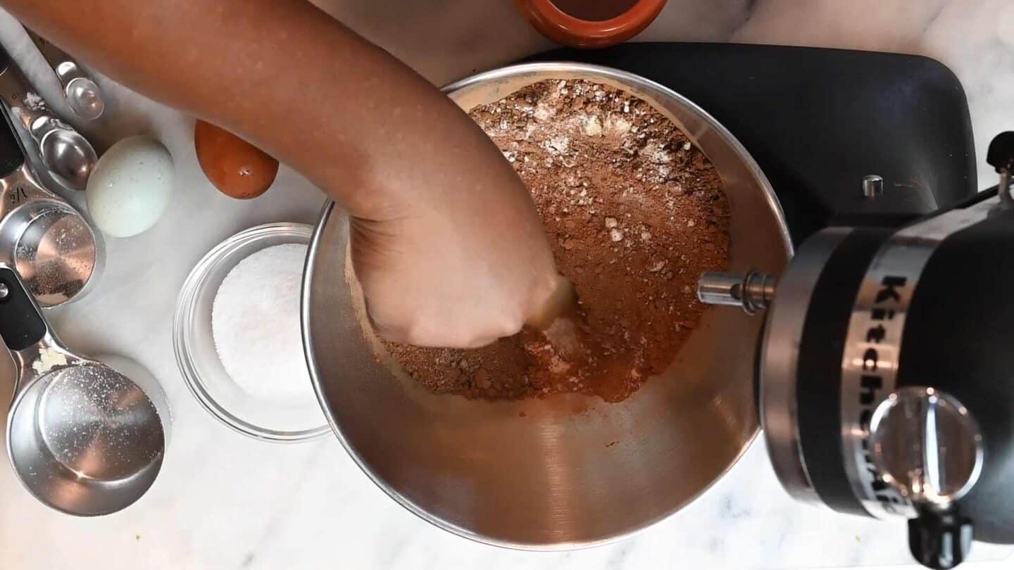 stirring dry ingredients
