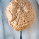 Almond butter on a spoon