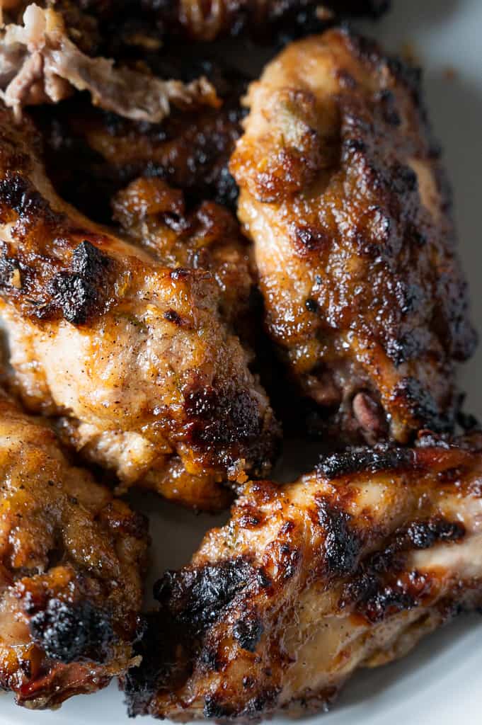 close up of jamaican jerk wings