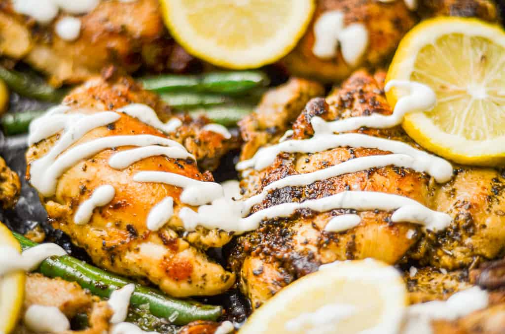 greek style chicken with sauce