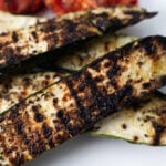 Grilled zucchini on a plate