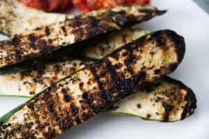 Grilled zucchini on a plate
