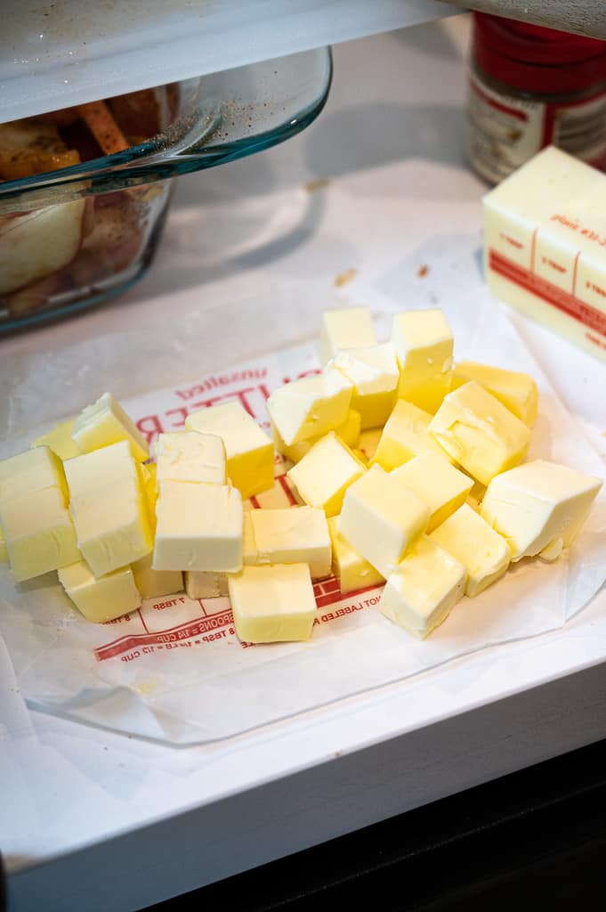 Cubed butter