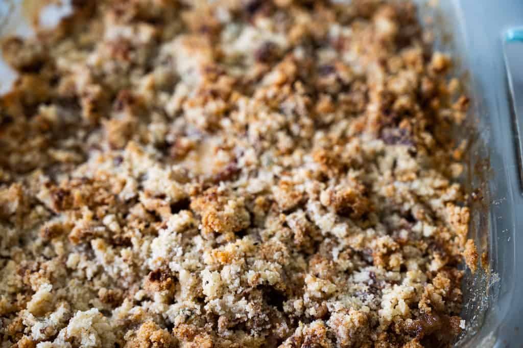 Peach crumble topping