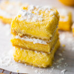 lemon bars stacked on top of each other