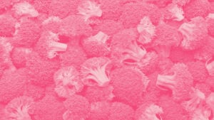 Broccoli in a pink overtone