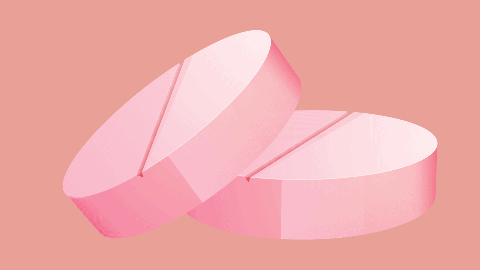 light pink pill on dark pink background