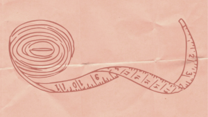 illustration of measuring tape partially unfolded