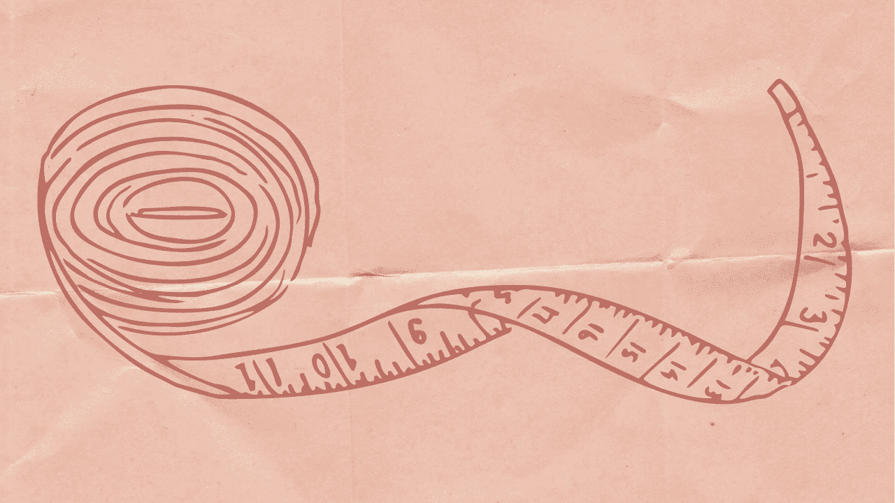 illustration of measuring tape partially unfolded