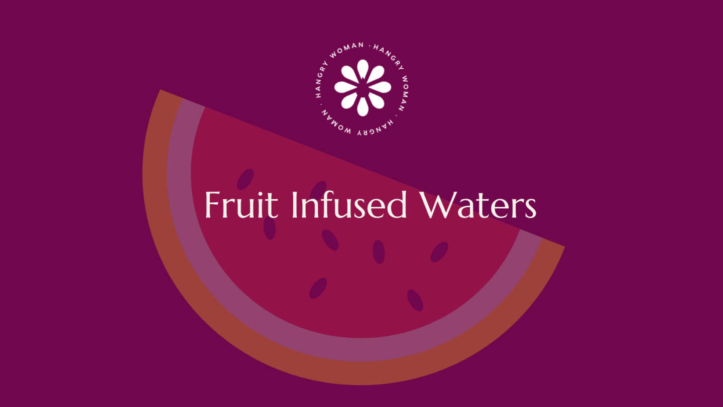 Watermelon graphic with the text Fruit infused water