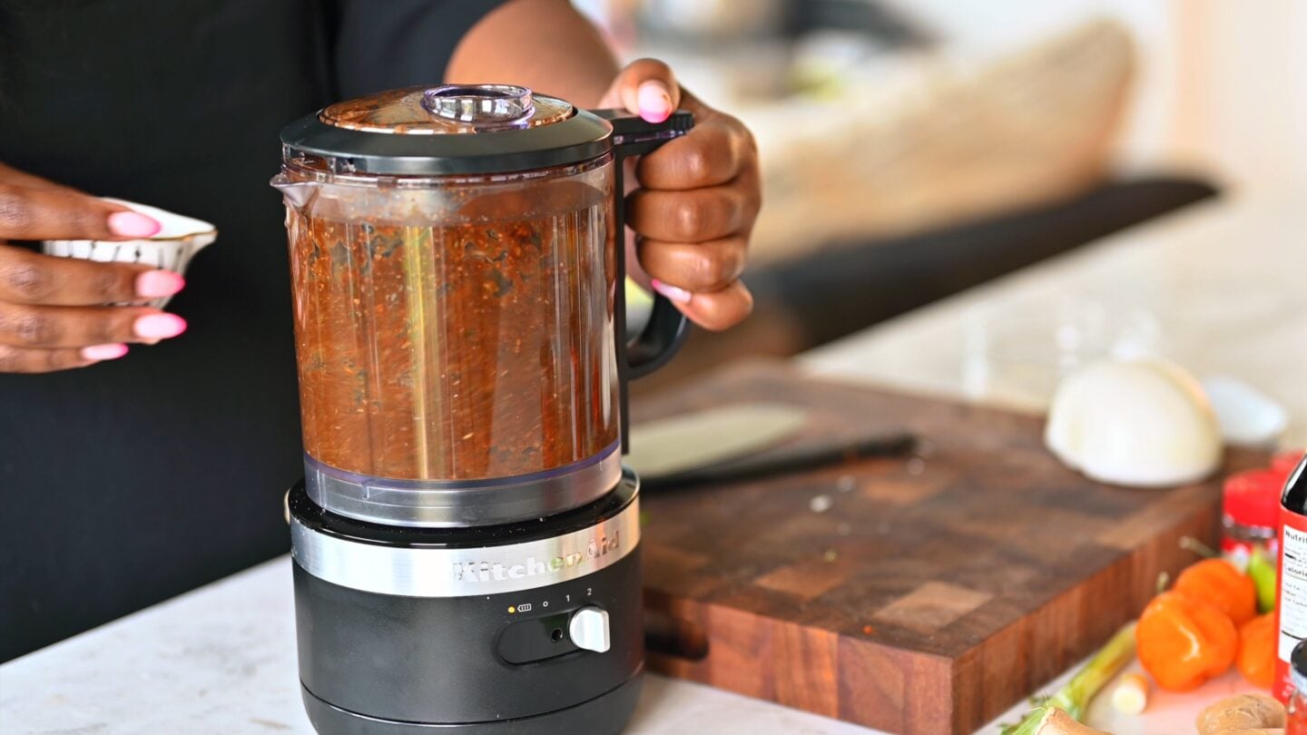 Jerk marinade in a food processor