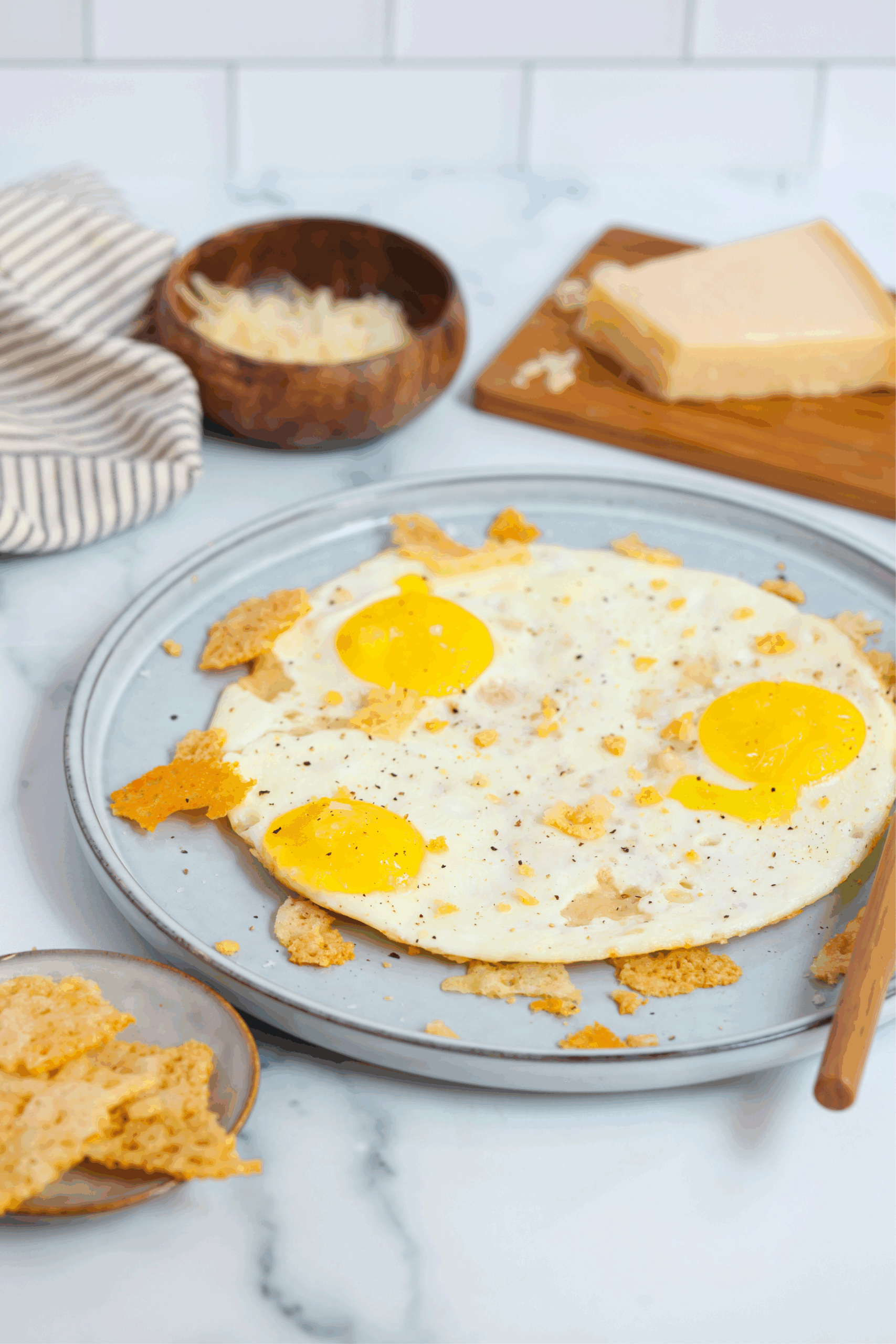 parmesan eggs on a plate